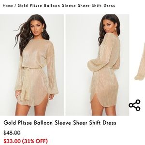 Gold sheer dress